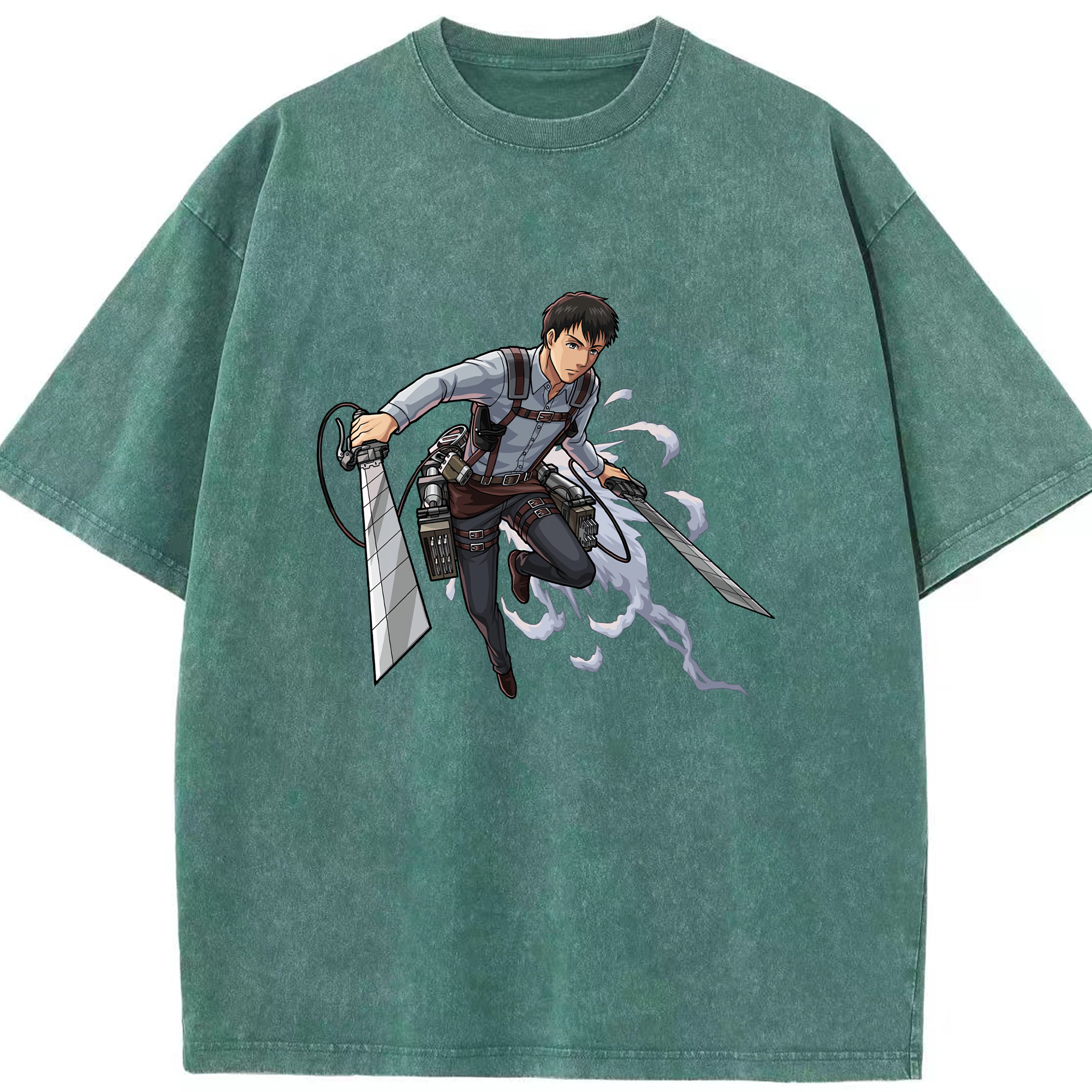 （画像用） 進撃の巨人 ベルトルト・フーバー Attack on Titan Bertholdt Hoover 綿100% ヴィンテージ風 半袖Tシャツ（フロントプリント）